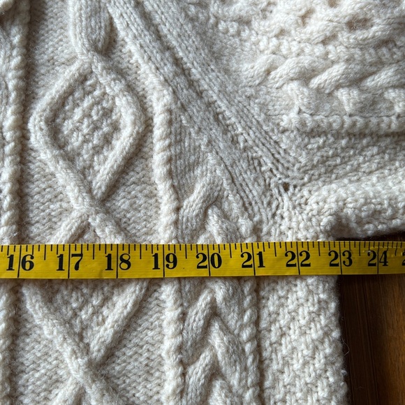 Vintage Irish Cable Knit Wool Cardigan Sweater - Picture 6 of 8